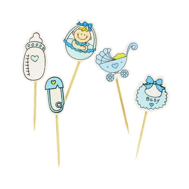 Décors Baby Boy en bois - Décor pâtissier baptême 